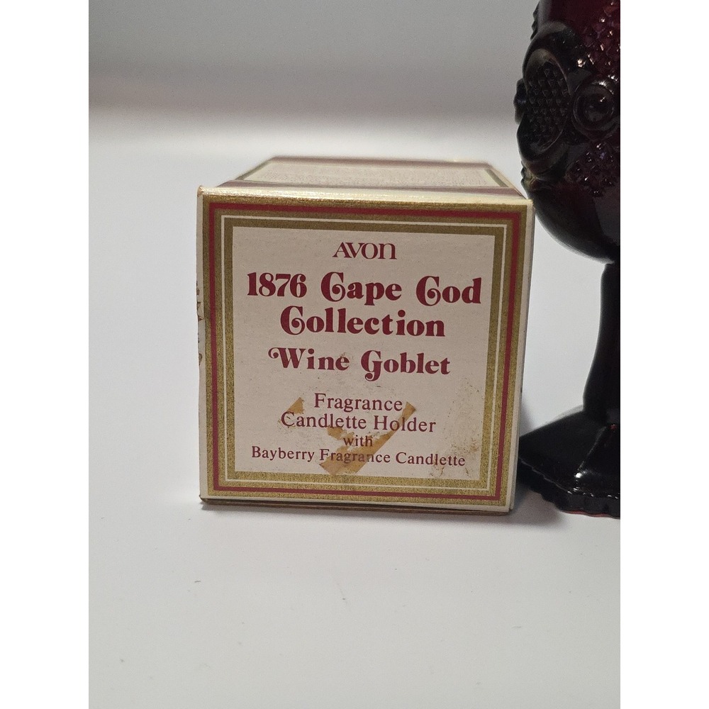 Avon Cape Cod 1876 Bayberry Fragrance Candlette Wine Goblet w/box - Picture 3 of 6
